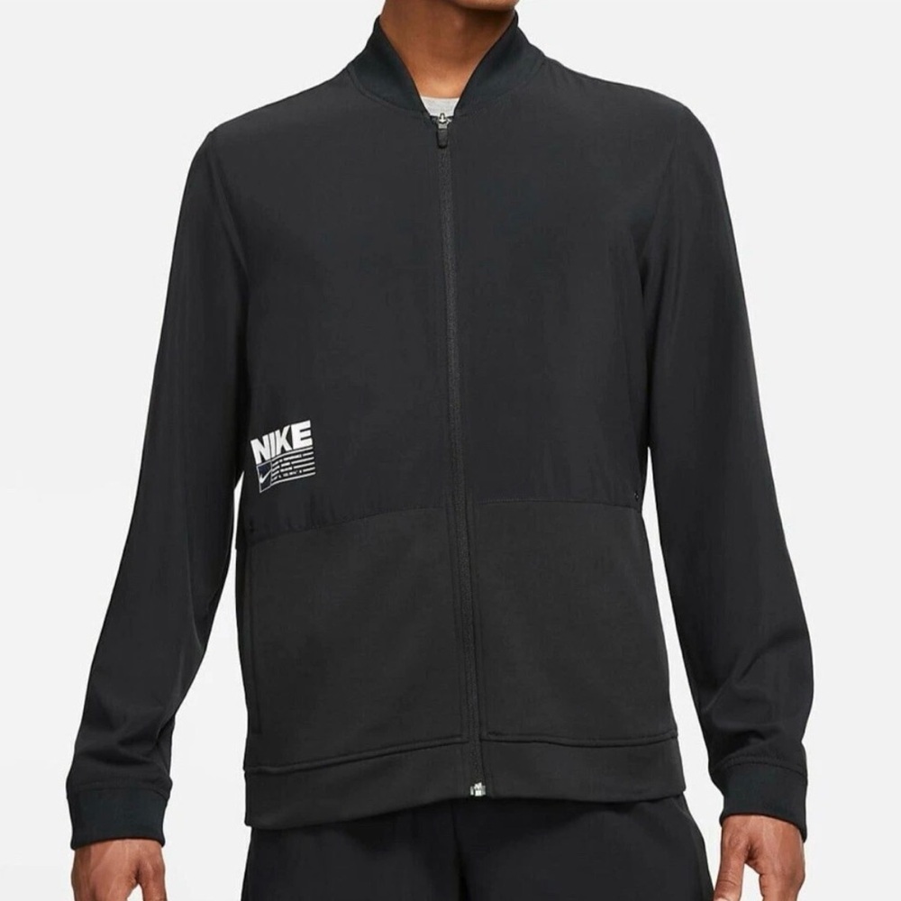 Nike Dri-Fit Full Zip Training Mens Jacket Black Size Small CZ7123-010